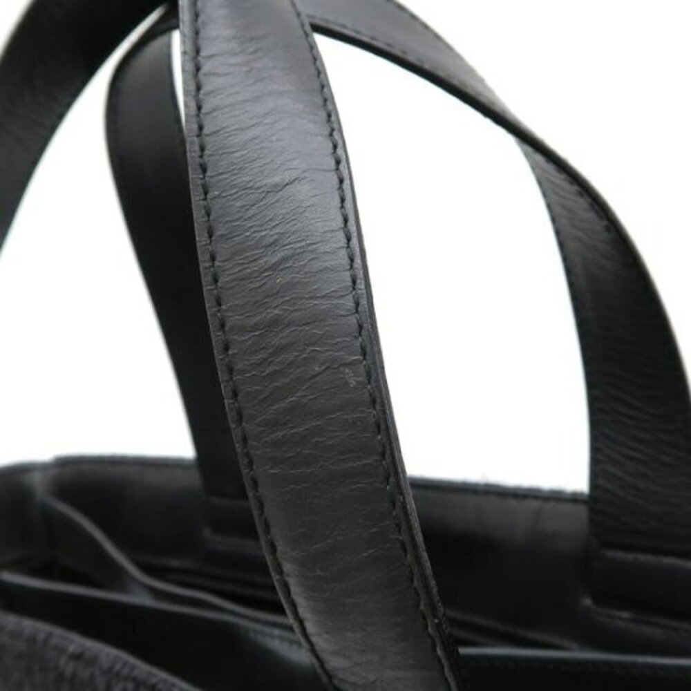 Prada Black Wool Handbag Tote Black - Picture 4 of 8